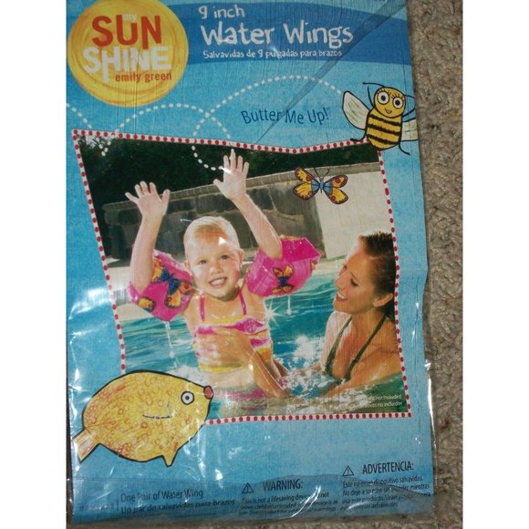 9" Water Wings Pool Swim Floaties Arm Floats Pink - Picture 2 of 8